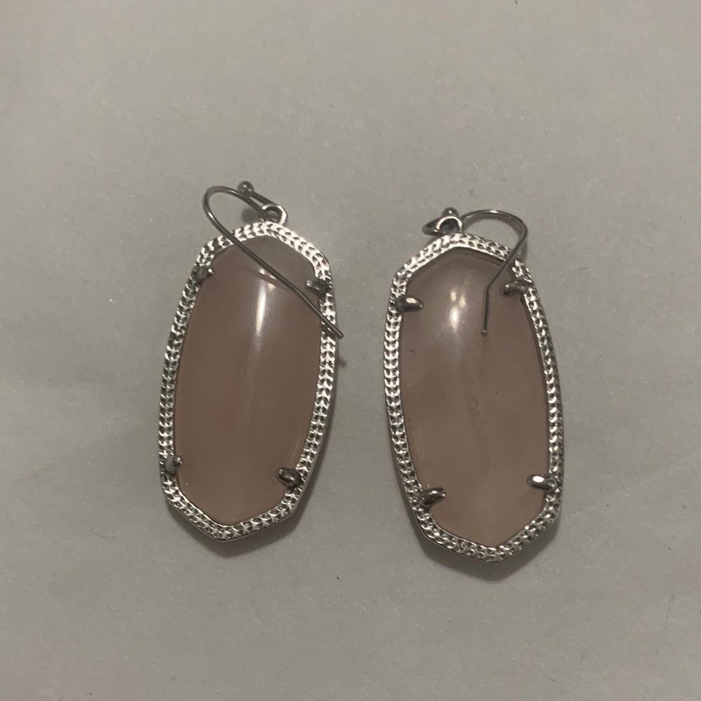 Elegant Silver and Pink Dangle Earrings